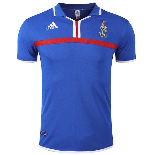 France domicile rétro maillot vintage uniforme de football hommes premiers vêtements de sport football hauts sport chemise 2000